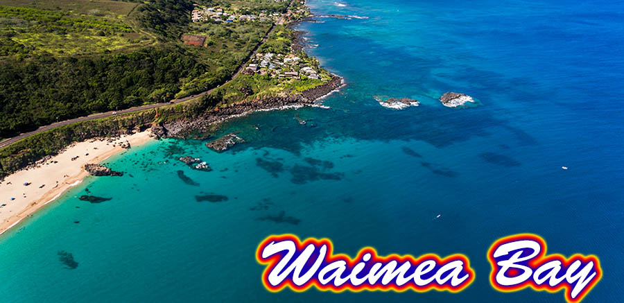 Aerial view of Waimea Bay