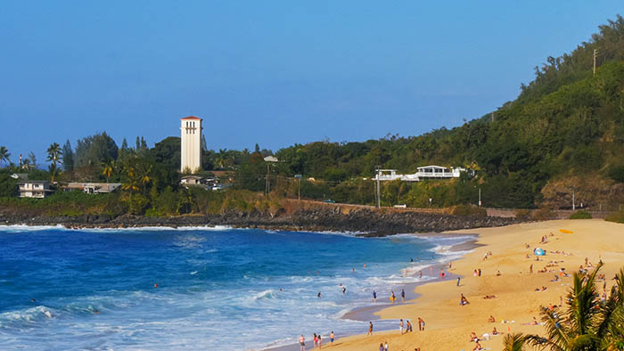 Waimea Bay during the summer