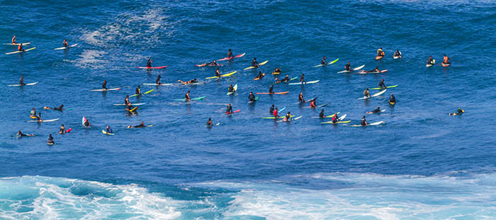 Waimea Beach surfers